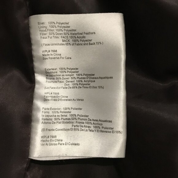 Michael Kors Womens LG Down & Feathers Puffer Coat Mid Length Brown Faux Fur Tri - Picture 11 of 13